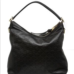💥SOLD💥Black Gucci Guccissima leather hobo bag